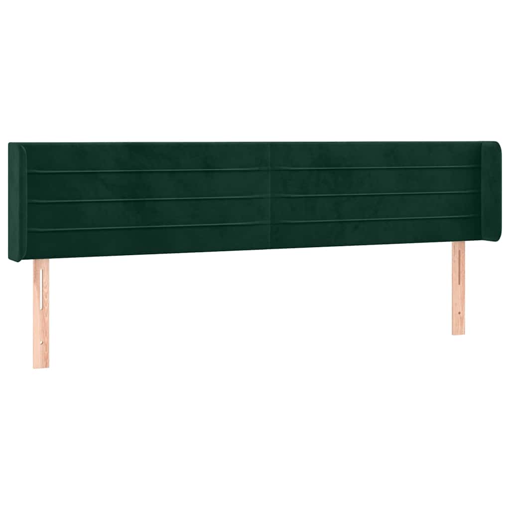LED Kopfteil Dunkelgrün 203x16x78/88 cm Samt