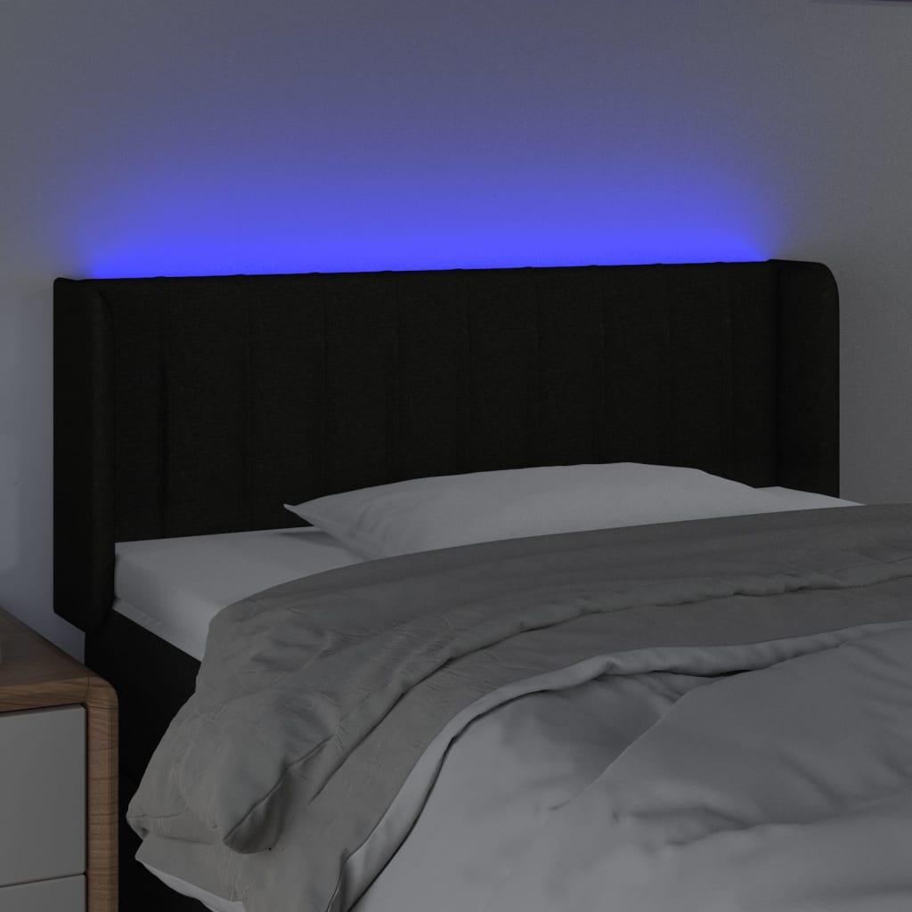 LED Kopfteil Schwarz 83x16x78/88 cm Stoff