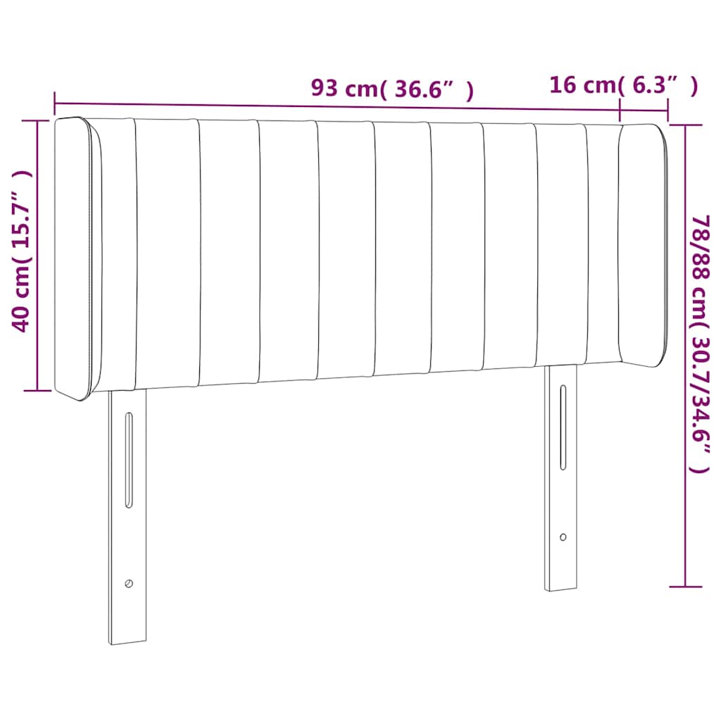 LED Kopfteil Blau 93x16x78/88 cm Stoff