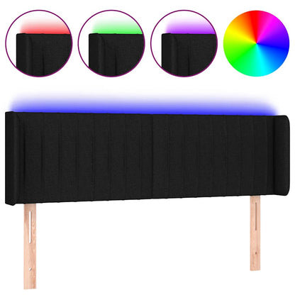 LED Kopfteil Schwarz 147x16x78/88 cm Stoff