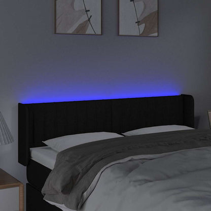 LED Kopfteil Schwarz 147x16x78/88 cm Stoff