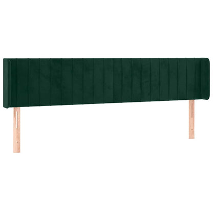 LED Kopfteil Dunkelgrün 183x16x78/88 cm Samt