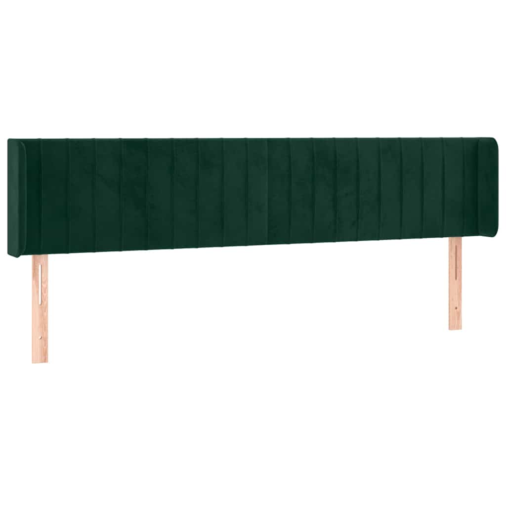 LED Kopfteil Dunkelgrün 203x16x78/88 cm Samt