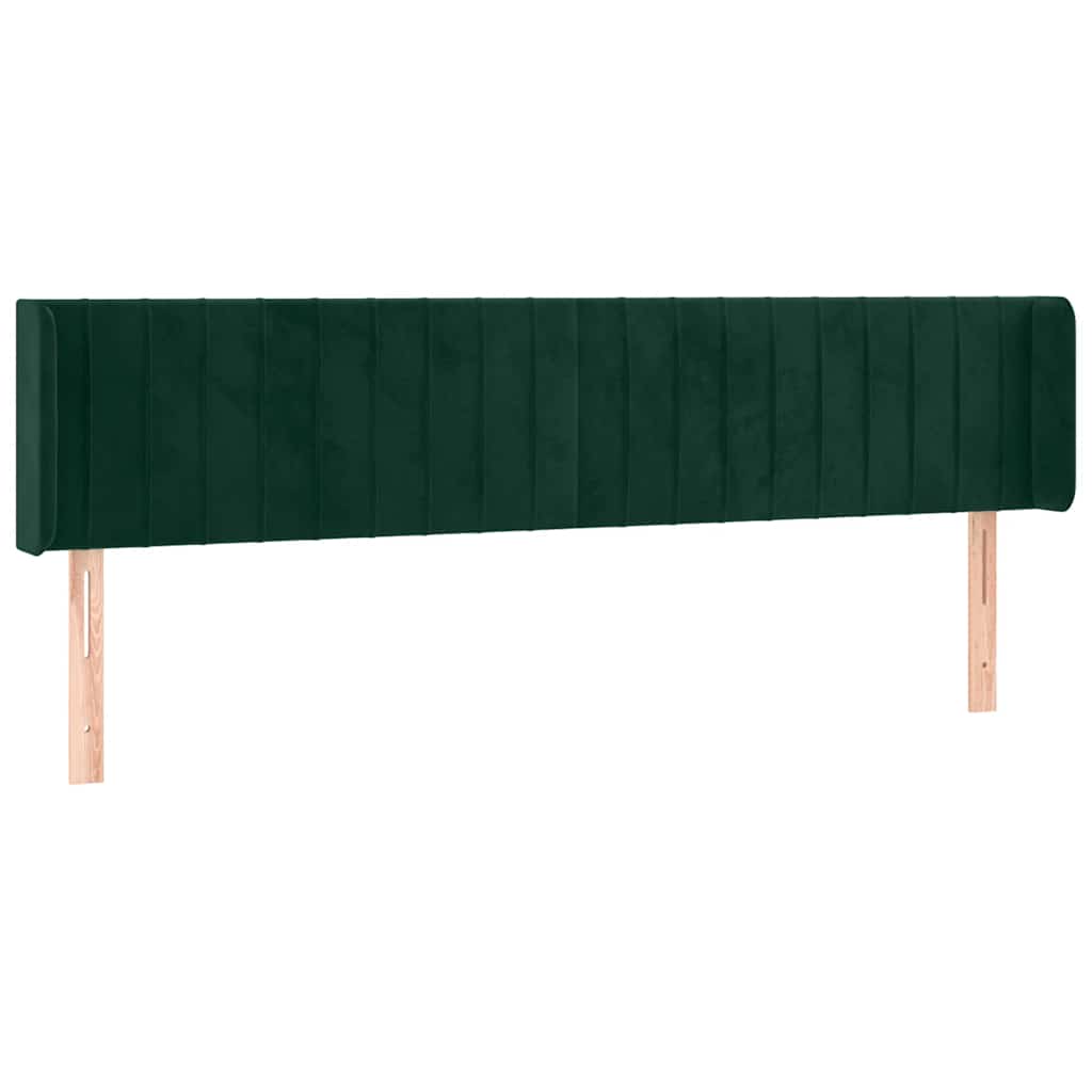 LED Kopfteil Dunkelgrün 203x16x78/88 cm Samt
