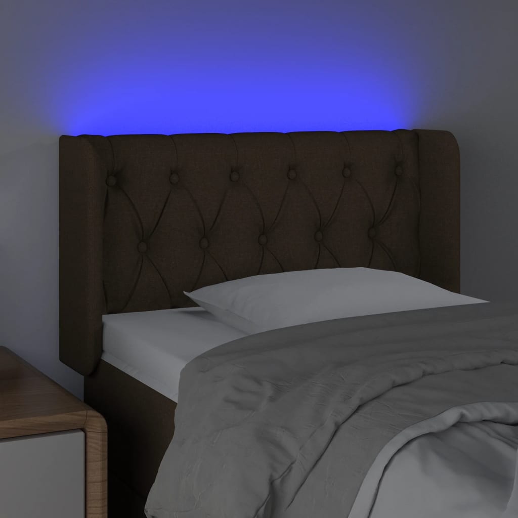 LED Kopfteil Schwarz 83x16x78/88 cm Stoff
