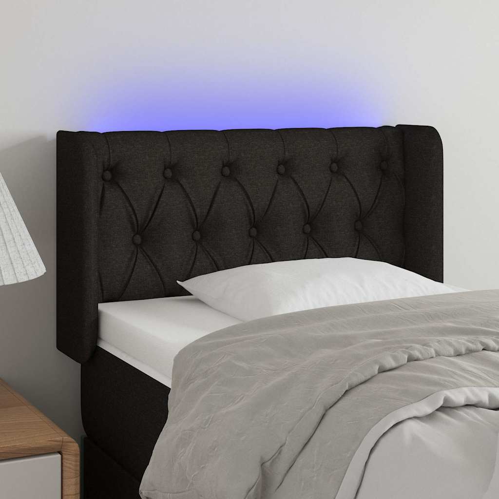 LED Kopfteil Schwarz 83x16x78/88 cm Stoff