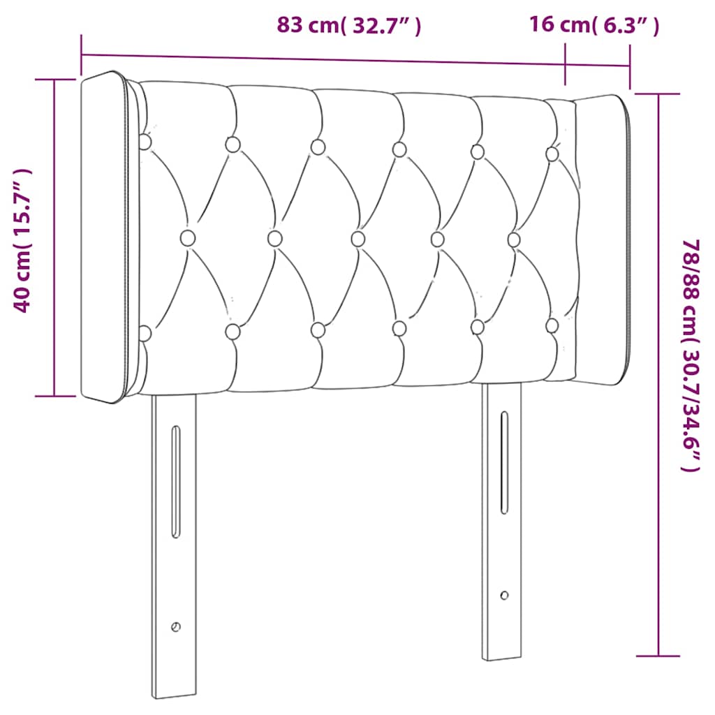 LED Kopfteil Blau 83x16x78/88 cm Stoff