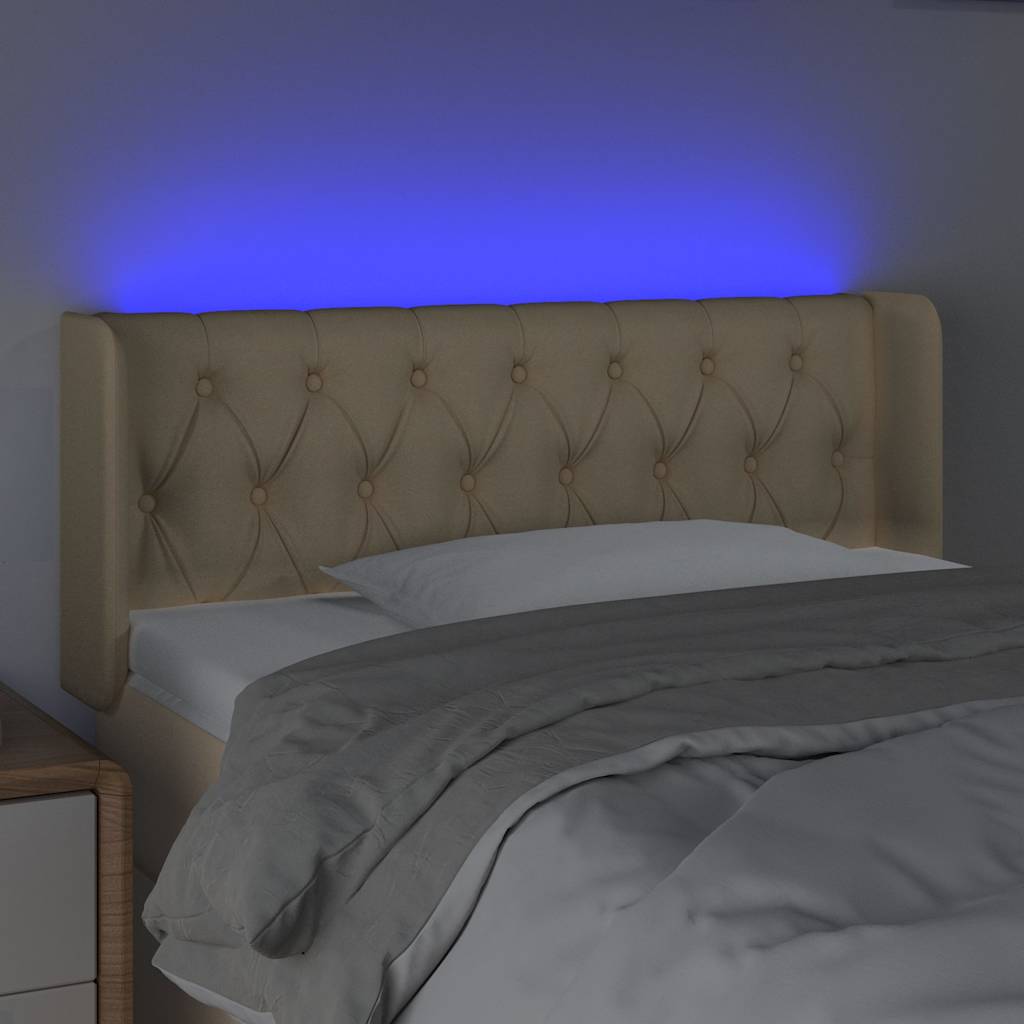 LED Kopfteil Creme 93x16x78/88 cm Stoff