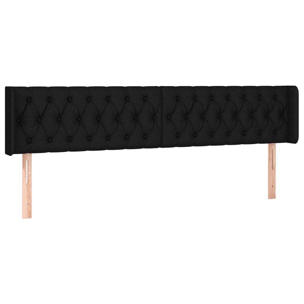 LED Kopfteil Schwarz 183x16x78/88 cm Stoff