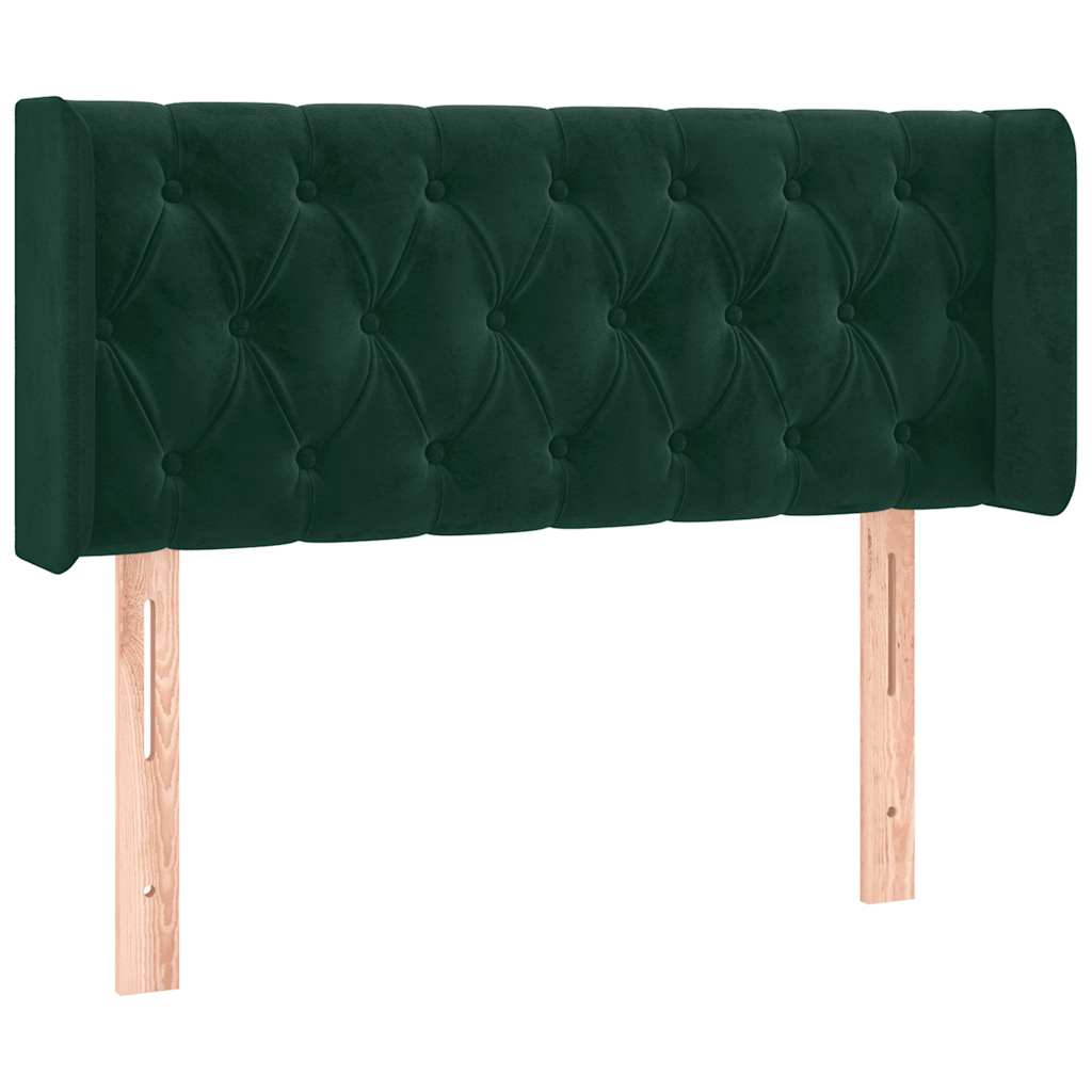 LED Kopfteil Dunkelgrün 93x16x78/88 cm Samt