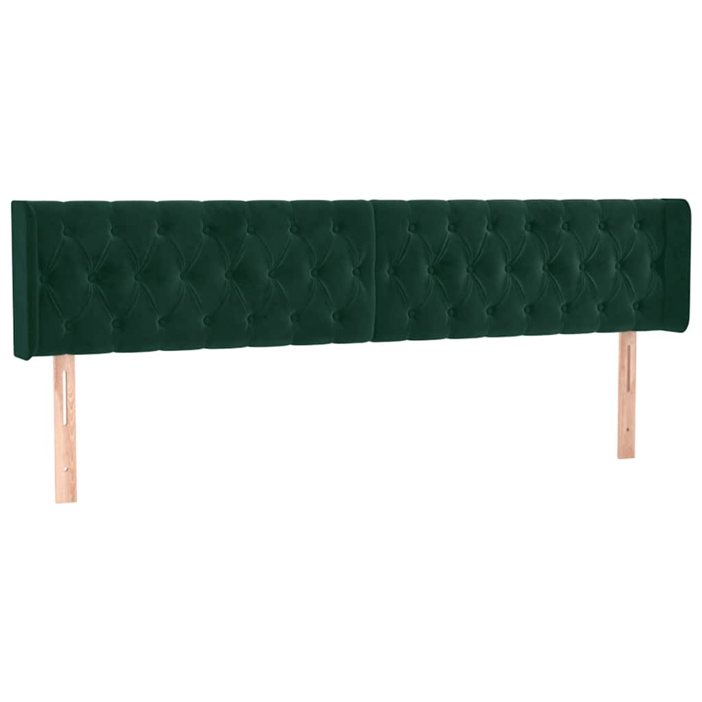 LED Kopfteil Dunkelgrün 183x16x78/88 cm Samt