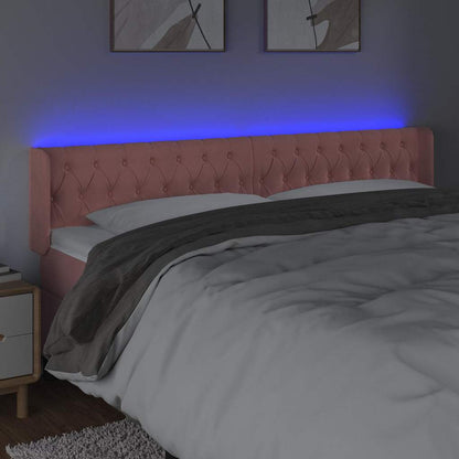 LED Kopfteil Rosa 183x16x78/88 cm Samt