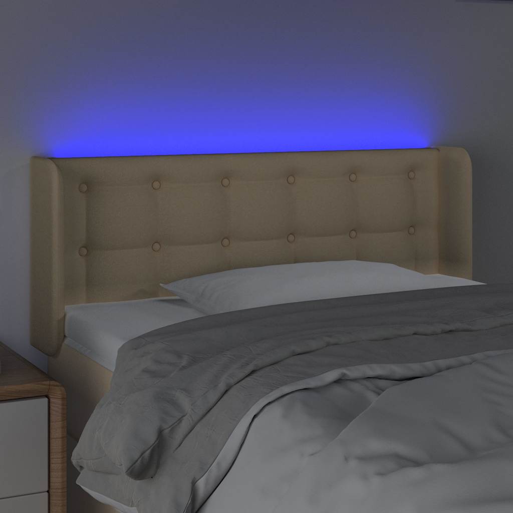 LED Kopfteil Creme 93x16x78/88 cm Stoff