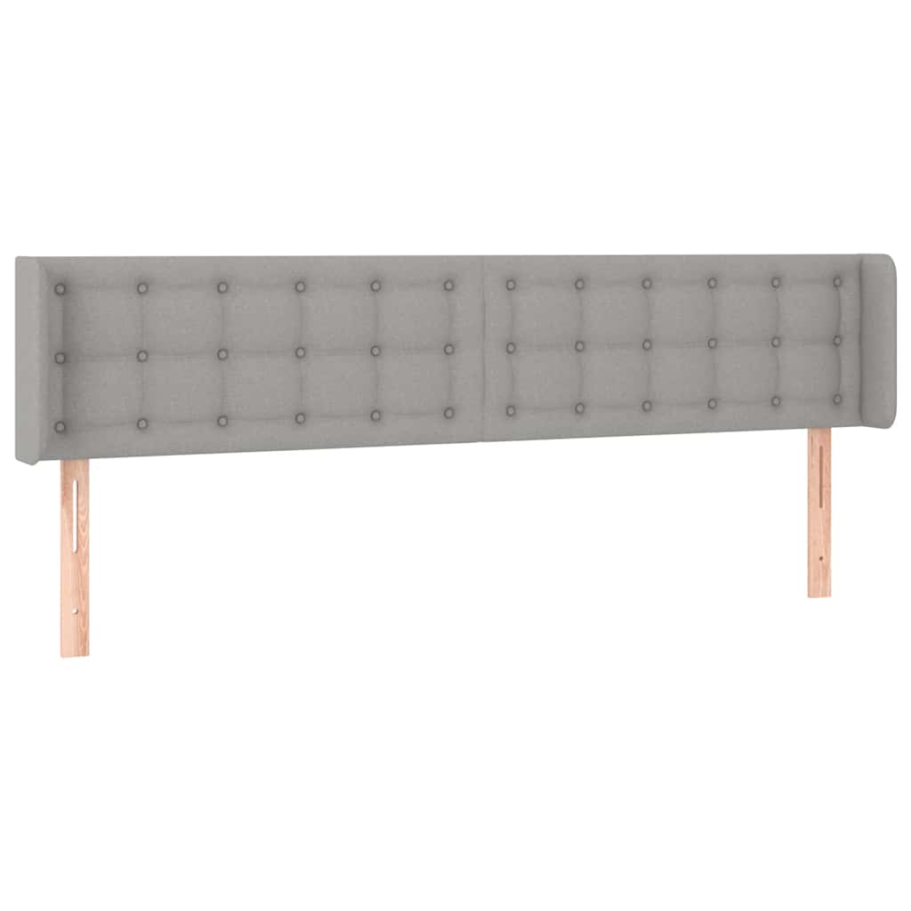 LED Kopfteil Hellgrau 163x16x78/88 cm Stoff