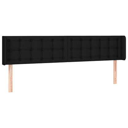 LED Kopfteil Schwarz 203x16x78/88 cm Stoff