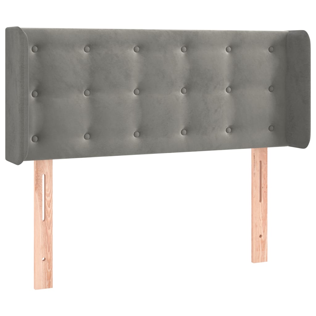 LED Kopfteil Hellgrau 83x16x78/88 cm Samt