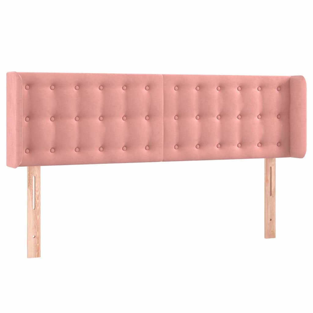 LED Kopfteil Rosa 147x16x78/88 cm Samt