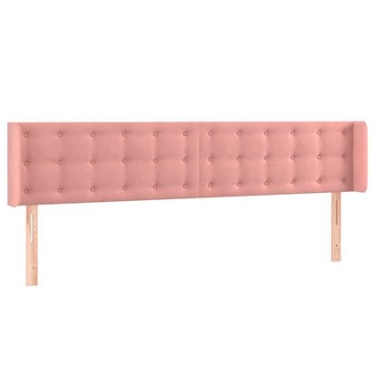 LED Kopfteil Rosa 163x16x78/88 cm Samt