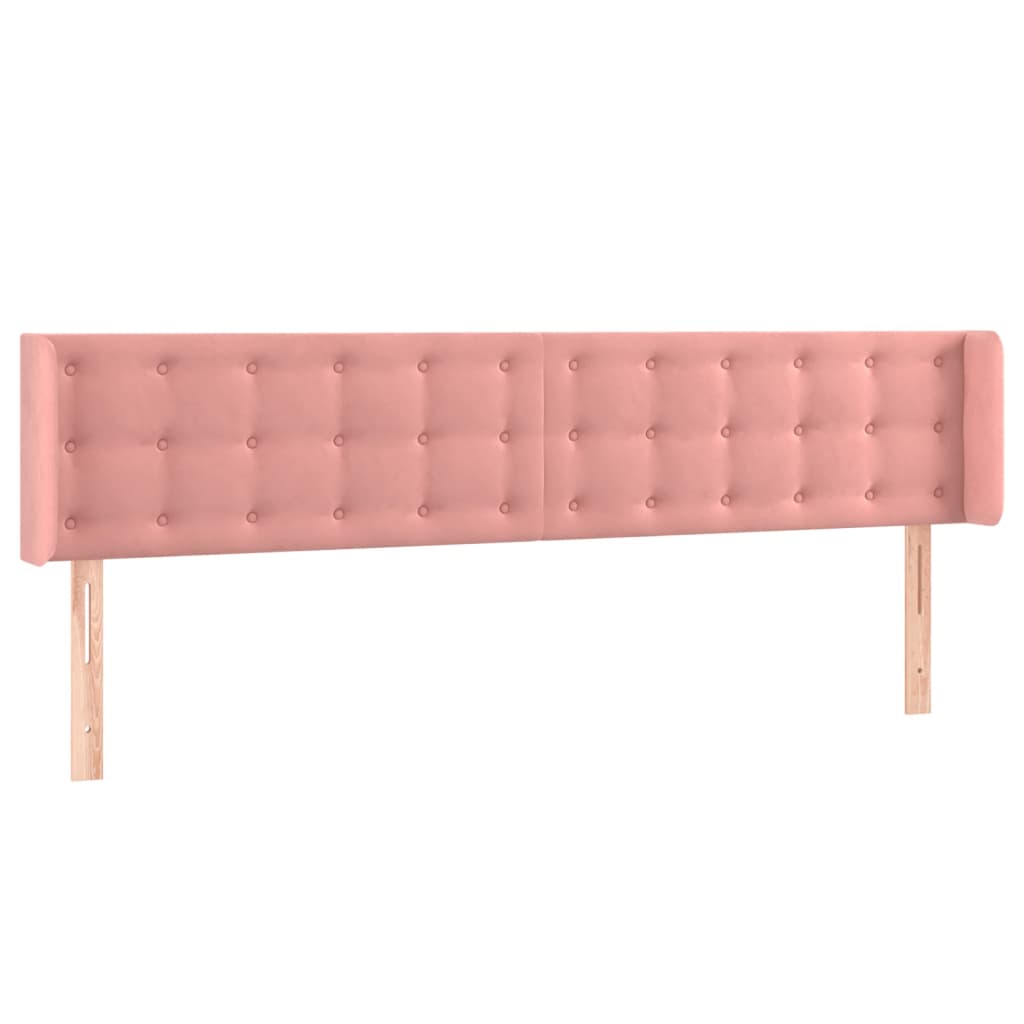 LED Kopfteil Rosa 163x16x78/88 cm Samt