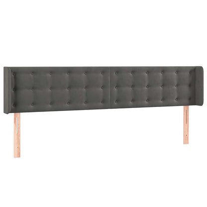 LED Kopfteil Dunkelgrau 203x16x78/88 cm Samt