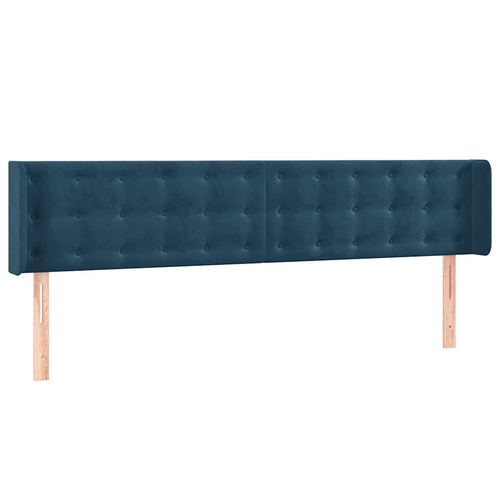 LED Kopfteil Dunkelblau 203x16x78/88 cm Samt