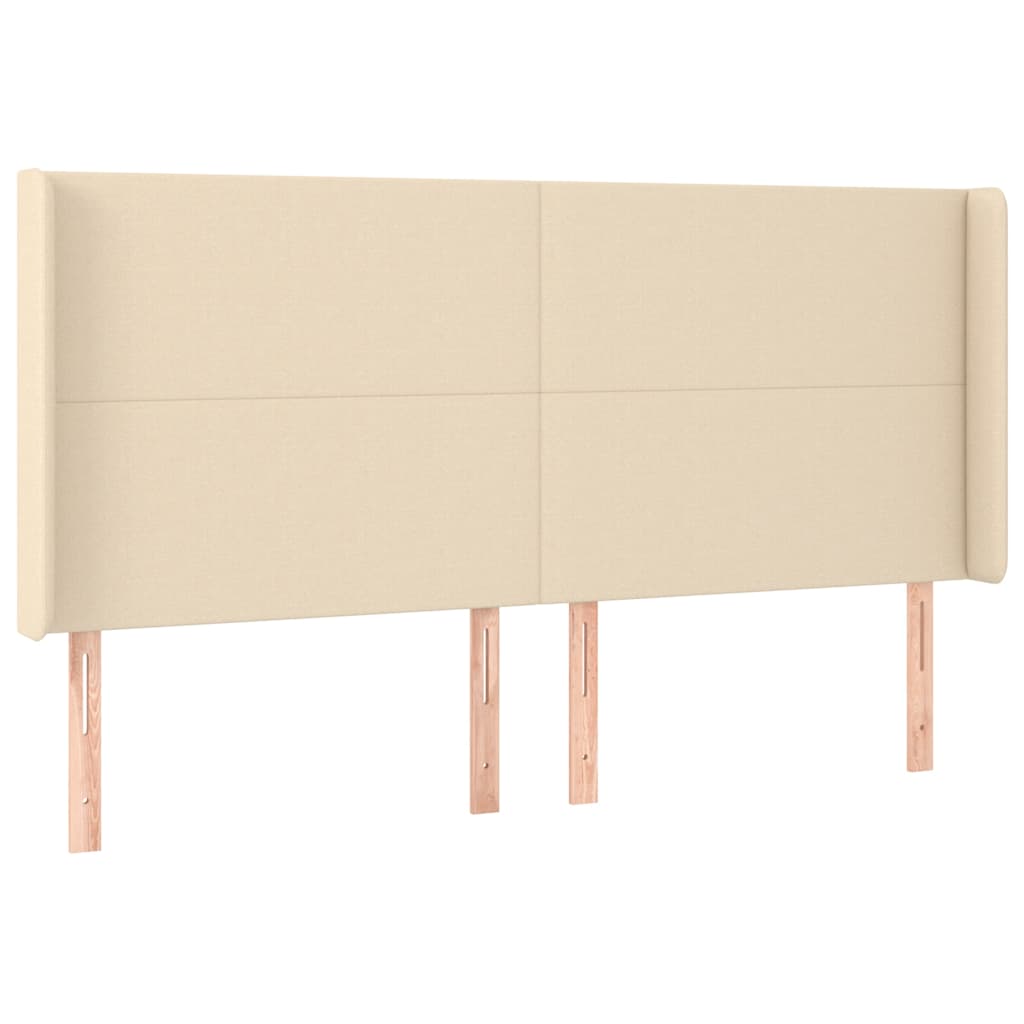 LED Kopfteil Creme 163x16x118/128 cm Stoff
