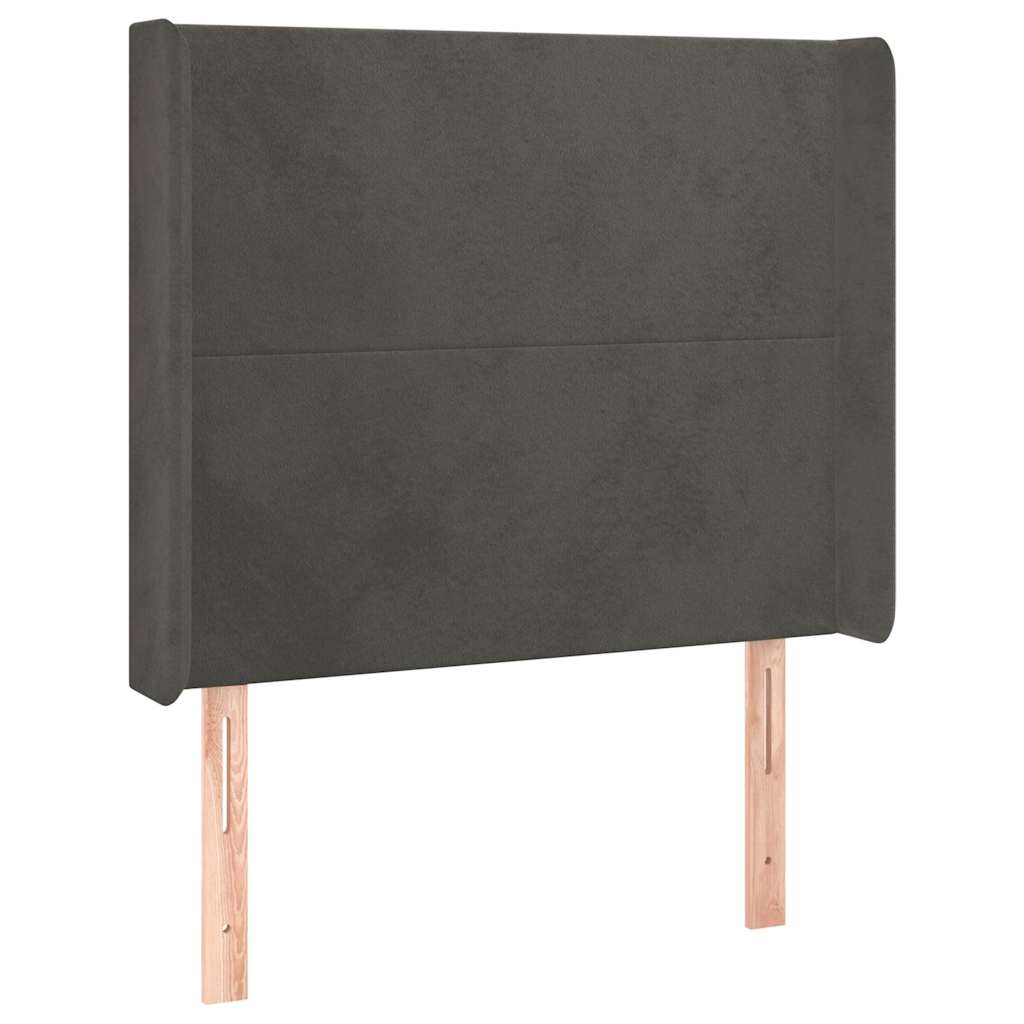 LED Kopfteil Dunkelgrau 103x16x118/128 cm Samt