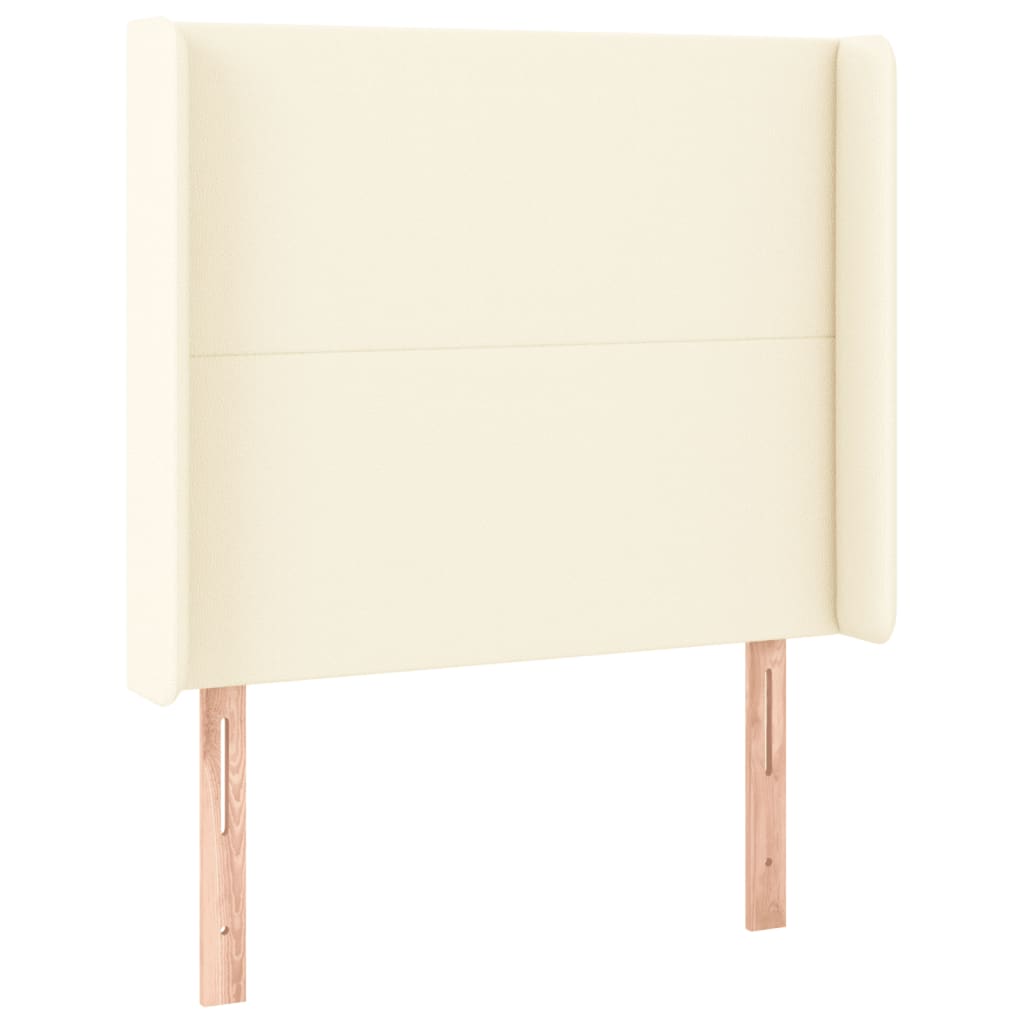 LED Kopfteil Creme 83x16x118/128 cm Kunstleder