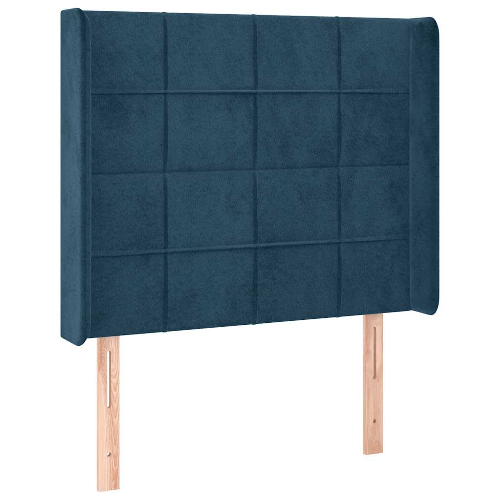LED Kopfteil Dunkelblau 93x16x118/128 cm Samt