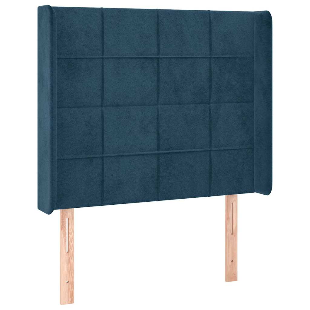 LED Kopfteil Dunkelblau 103x16x118/128 cm Samt