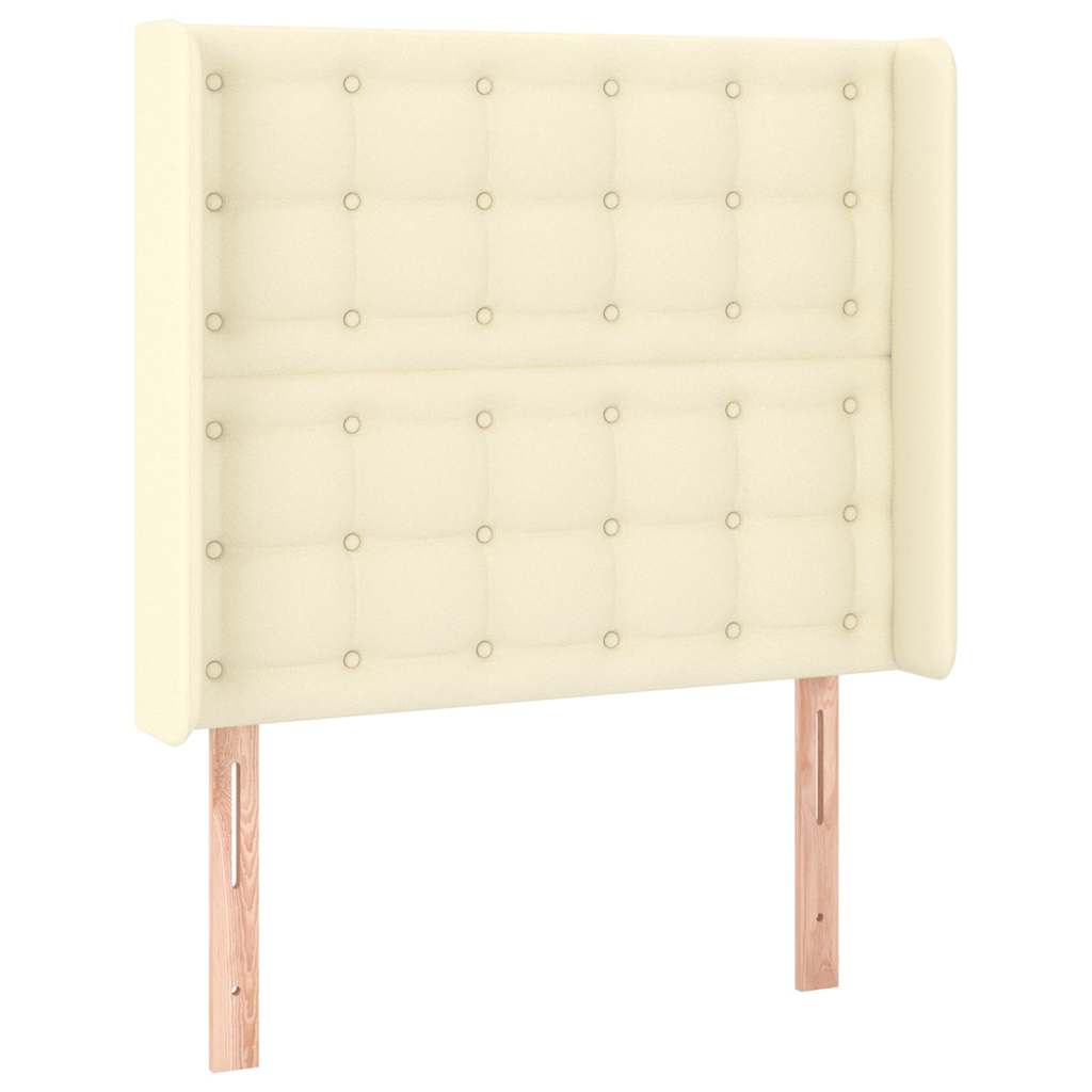 LED Kopfteil Creme 93x16x118/128 cm Kunstleder