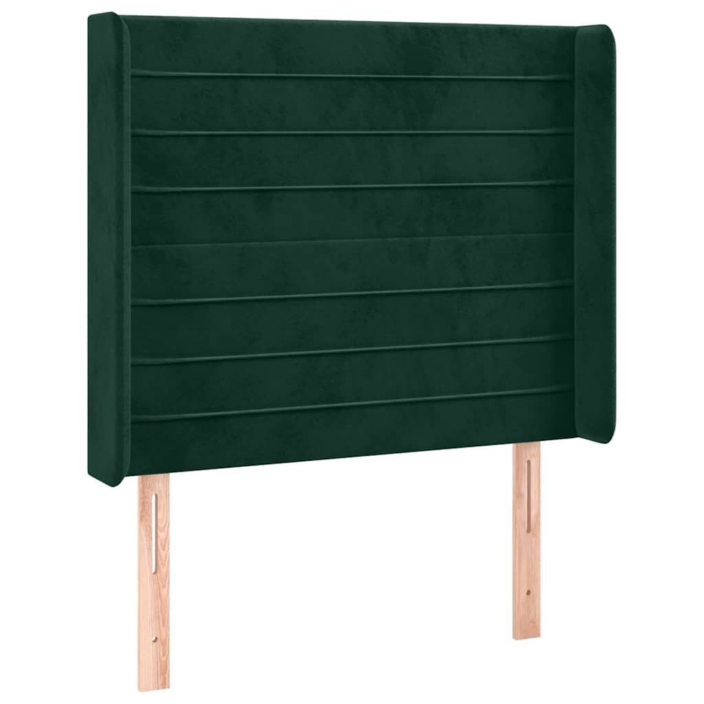 LED Kopfteil Dunkelgrün 103x16x118/128 cm Samt