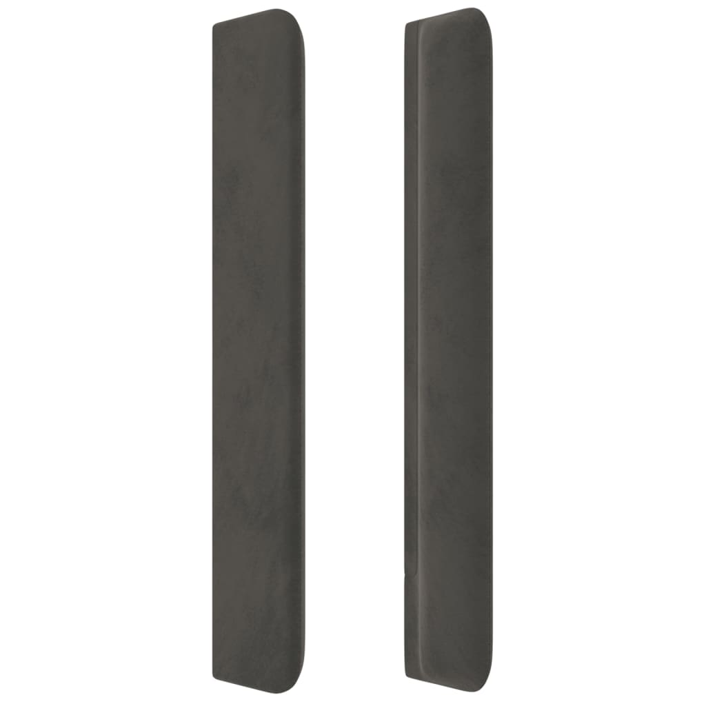 LED Kopfteil Dunkelgrau 203x16x118/128 cm Samt