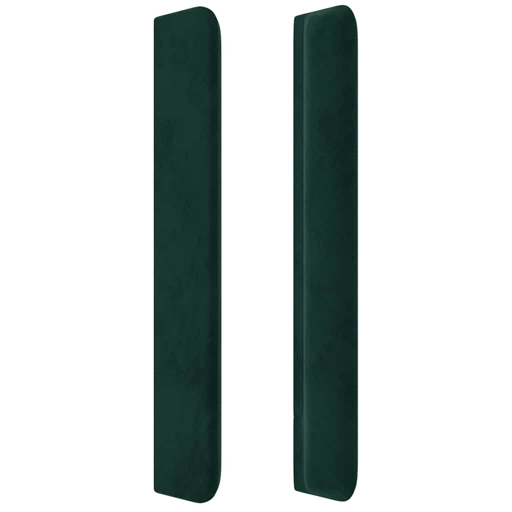 LED Kopfteil Dunkelgrün 203x16x118/128 cm Samt