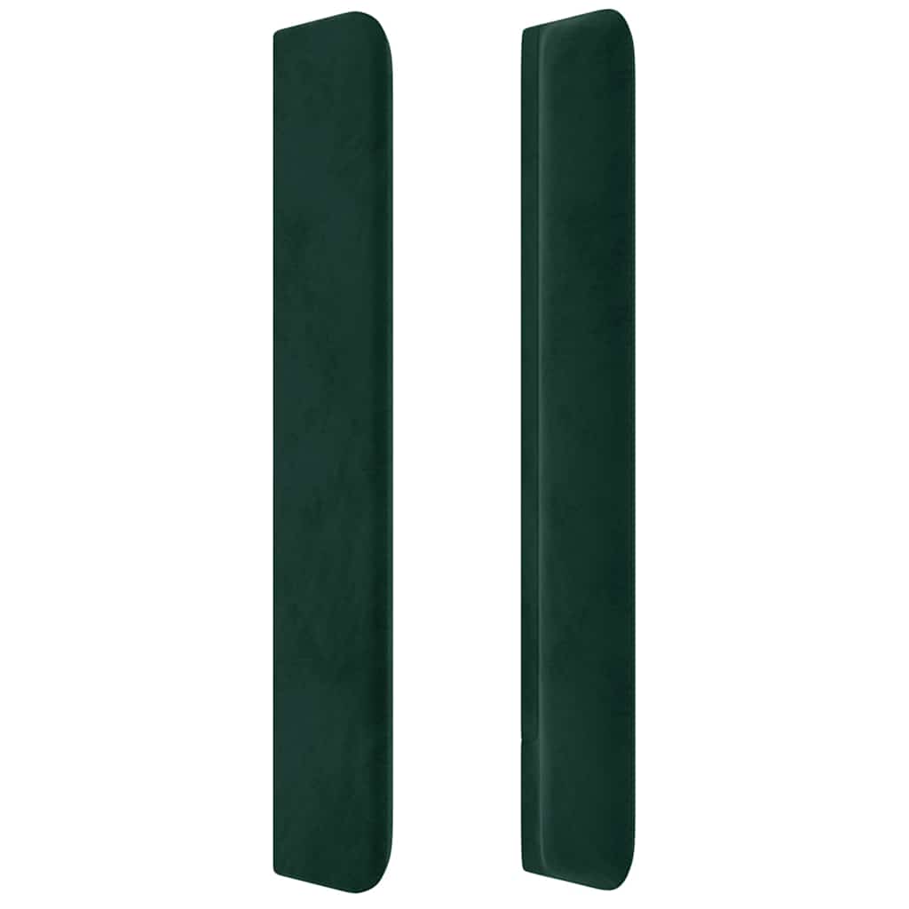 LED Kopfteil Dunkelgrün 83x16x118/128 cm Samt