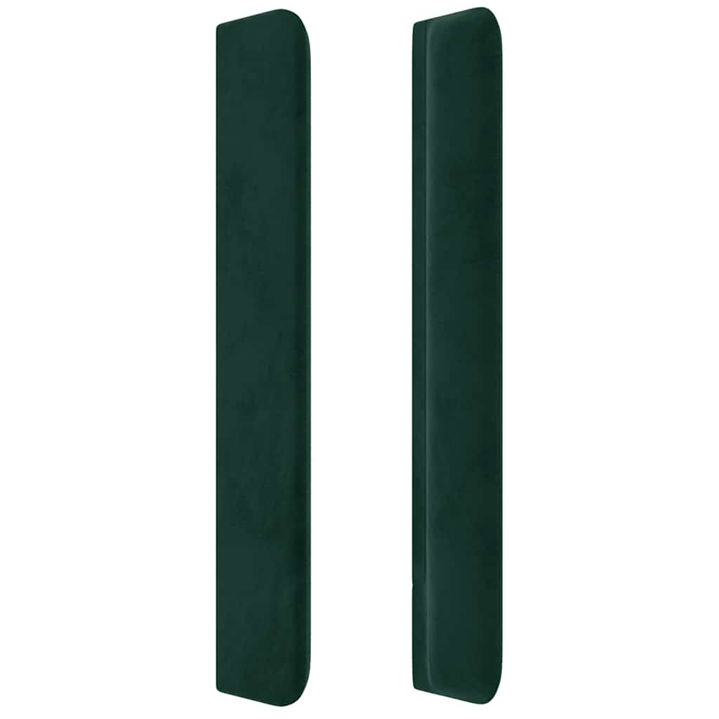 LED Kopfteil Dunkelgrün 83x16x118/128 cm Samt