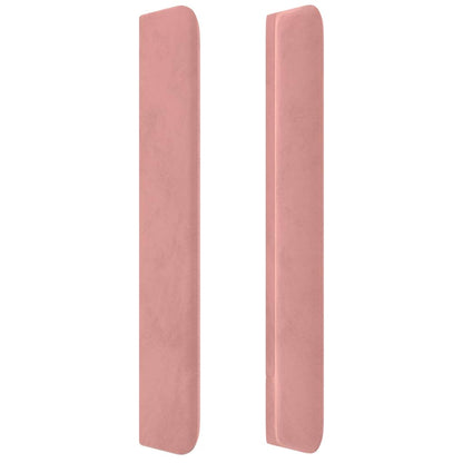 LED Kopfteil Rosa 83x16x118/128 cm Samt