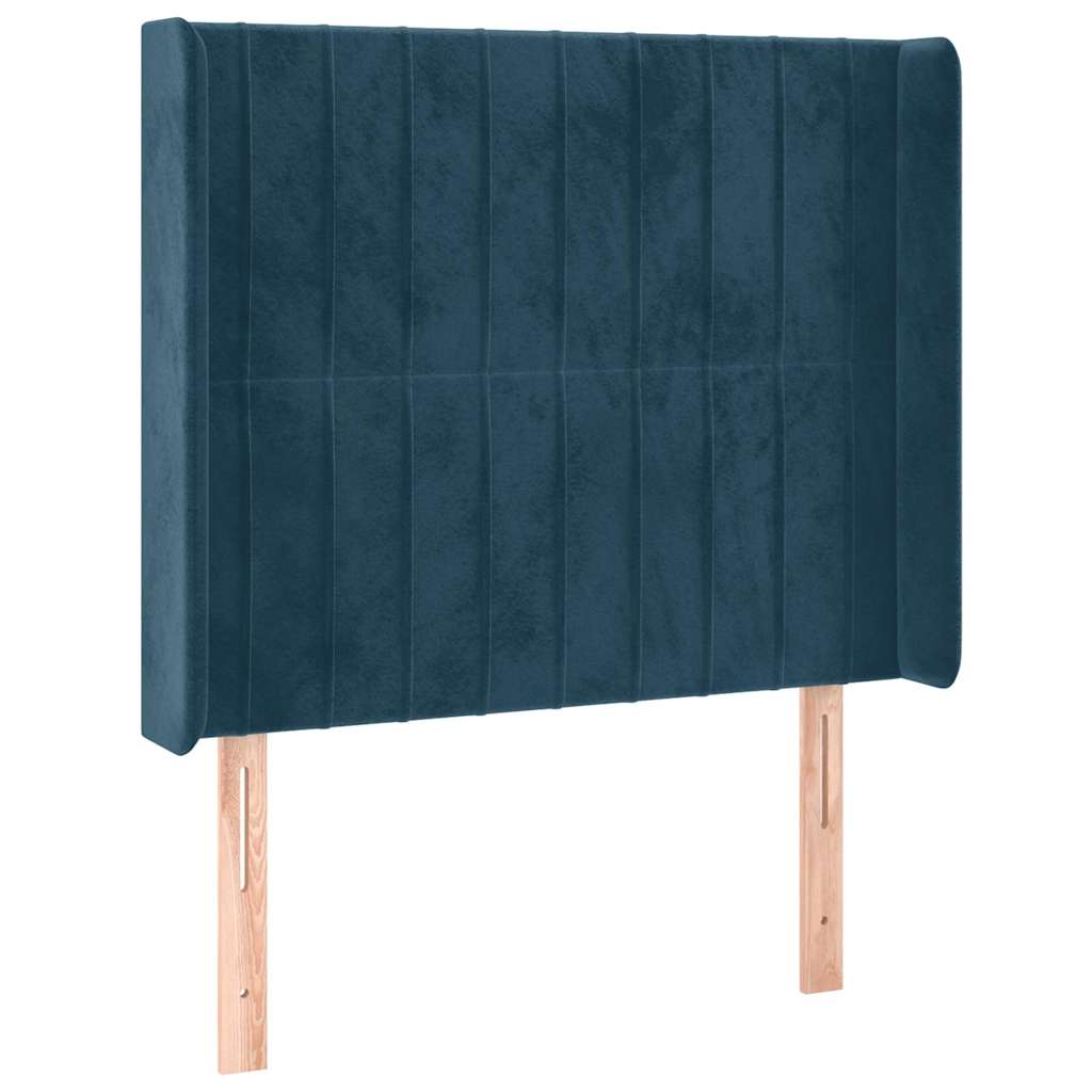 LED Kopfteil Dunkelblau 103x16x118/128 cm Samt
