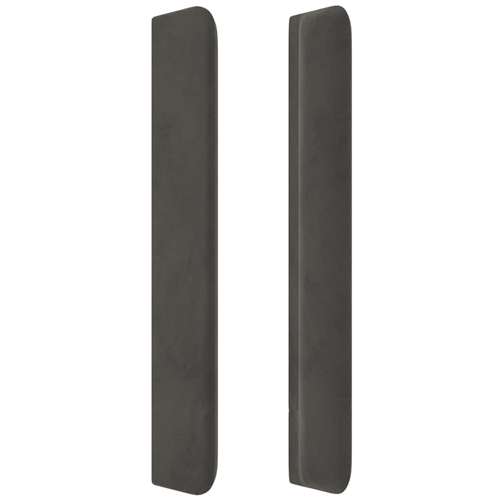 LED Kopfteil Dunkelgrau 147x16x118/128 cm Samt
