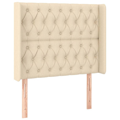 LED Kopfteil Creme 103x16x118/128 cm Stoff
