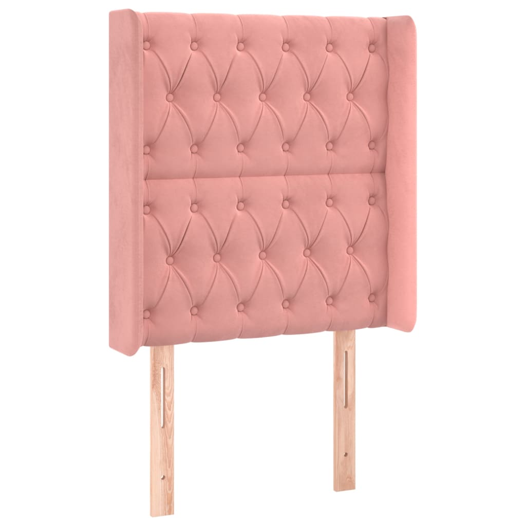 LED Kopfteil Rosa 83x16x118/128 cm Samt
