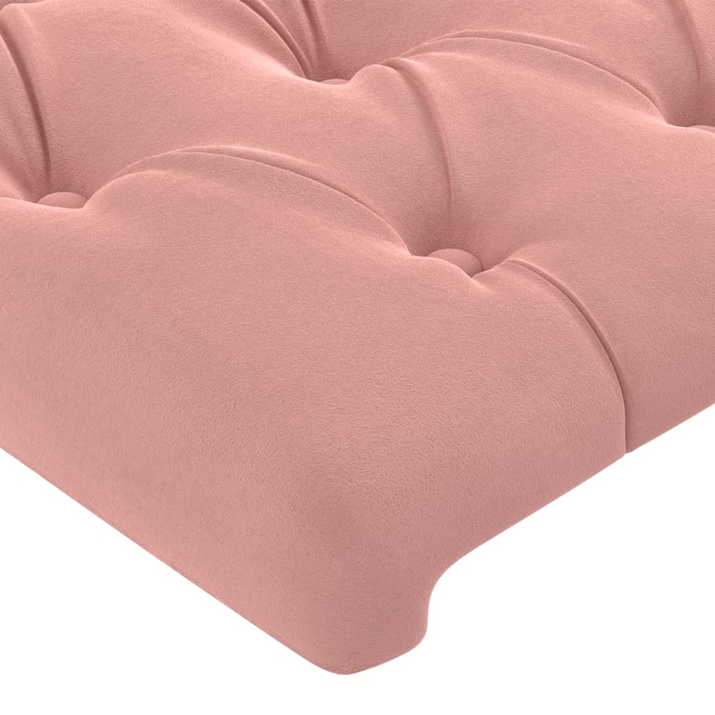 LED Kopfteil Rosa 83x16x118/128 cm Samt