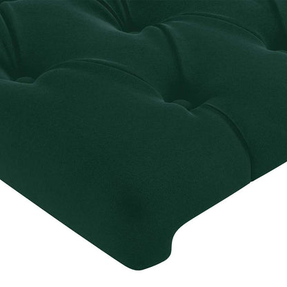 LED Kopfteil Dunkelgrün 103x16x118/128 cm Samt