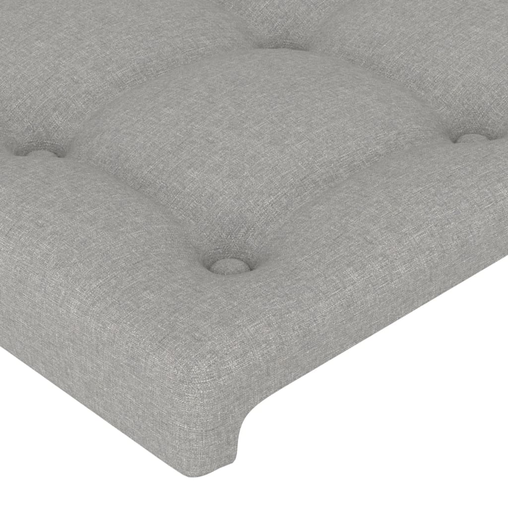 LED Kopfteil Hellgrau 93x16x118/128 cm Stoff