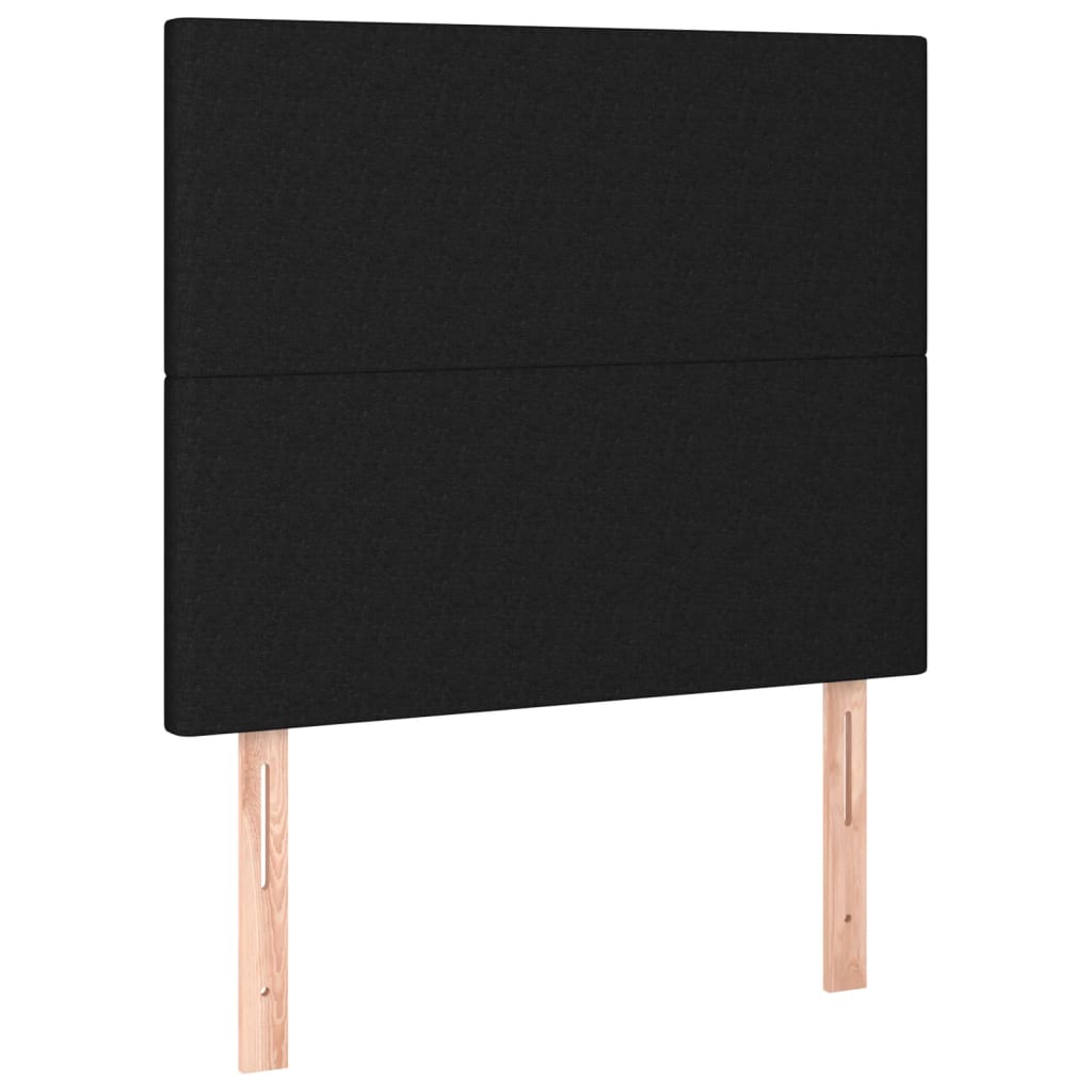 Lit à sommier tapissier avec matelas tissu noir 80x200 cm
