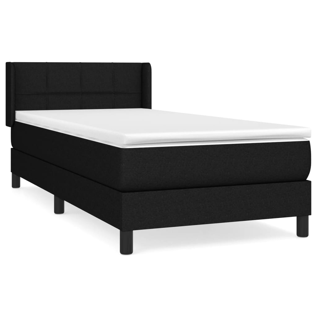 Boxspringbett mit Matratze Schwarz 90x190 cm Stoff