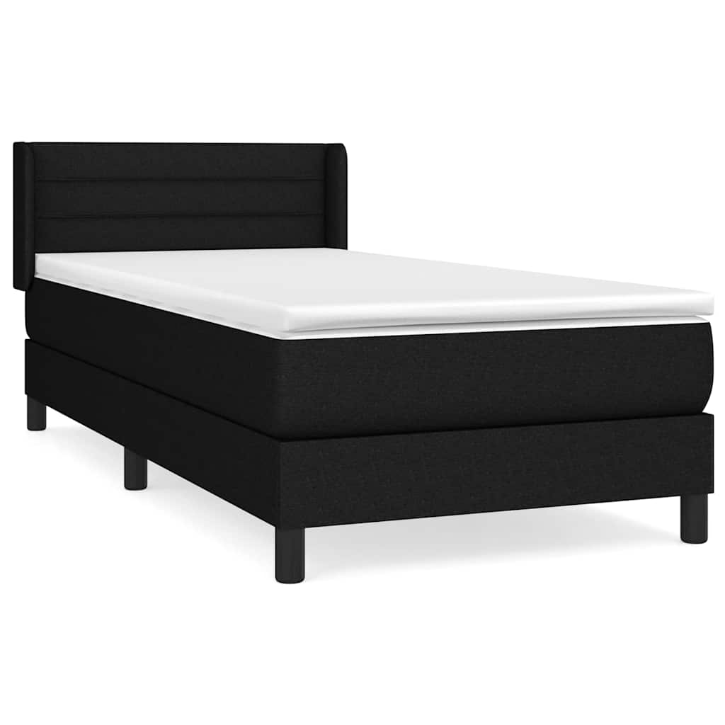 Boxspringbett mit Matratze Schwarz 90x190 cm Stoff