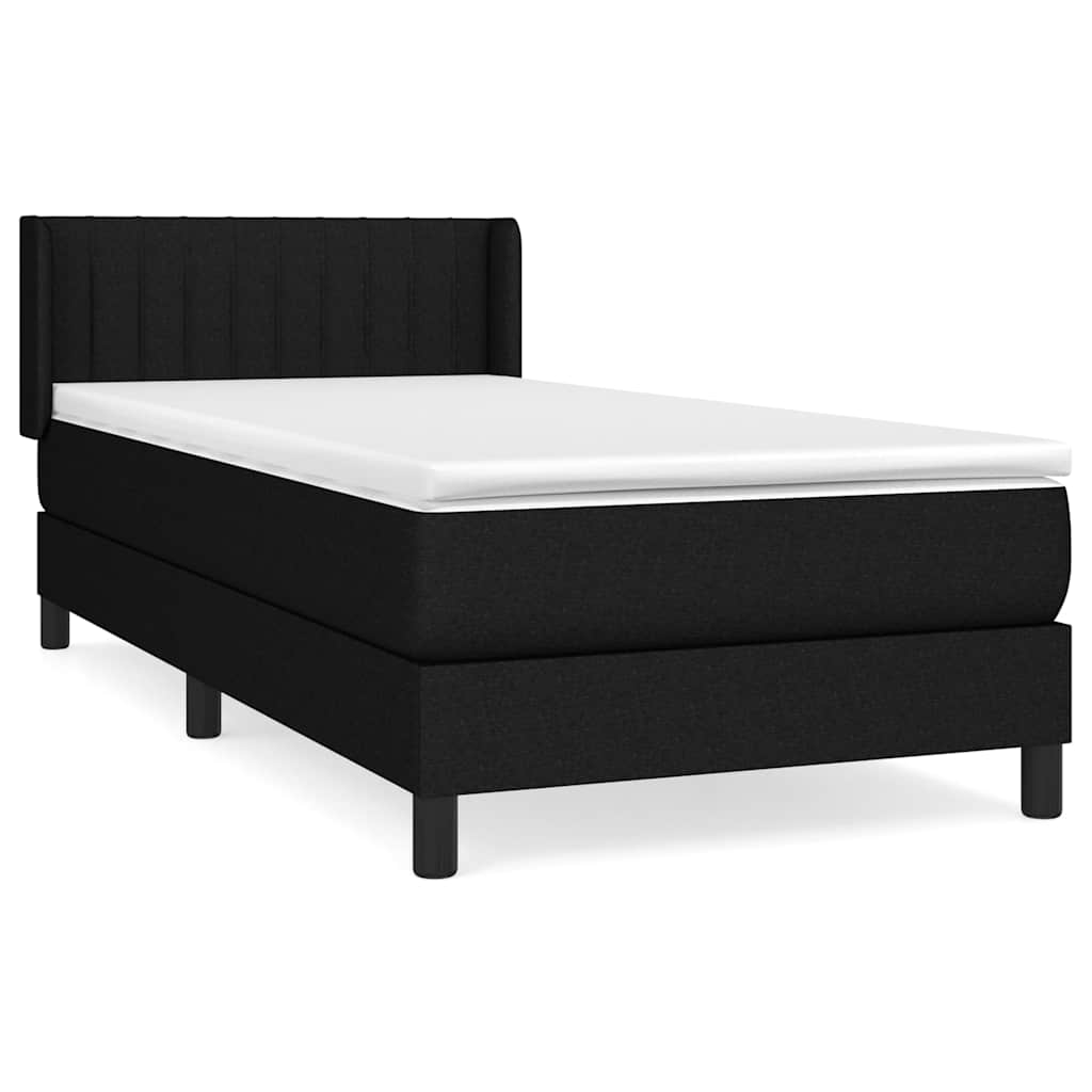 Boxspringbett mit Matratze Schwarz 90x190 cm Stoff