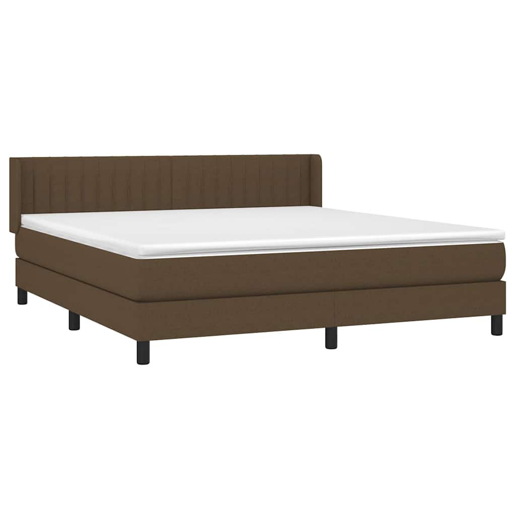 Boxspringbett mit Matratze Dunkelbraun 180x200 cm Stoff