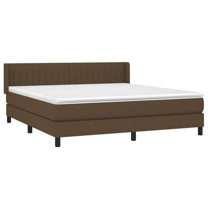 Boxspringbett mit Matratze Dunkelbraun 180x200 cm Stoff